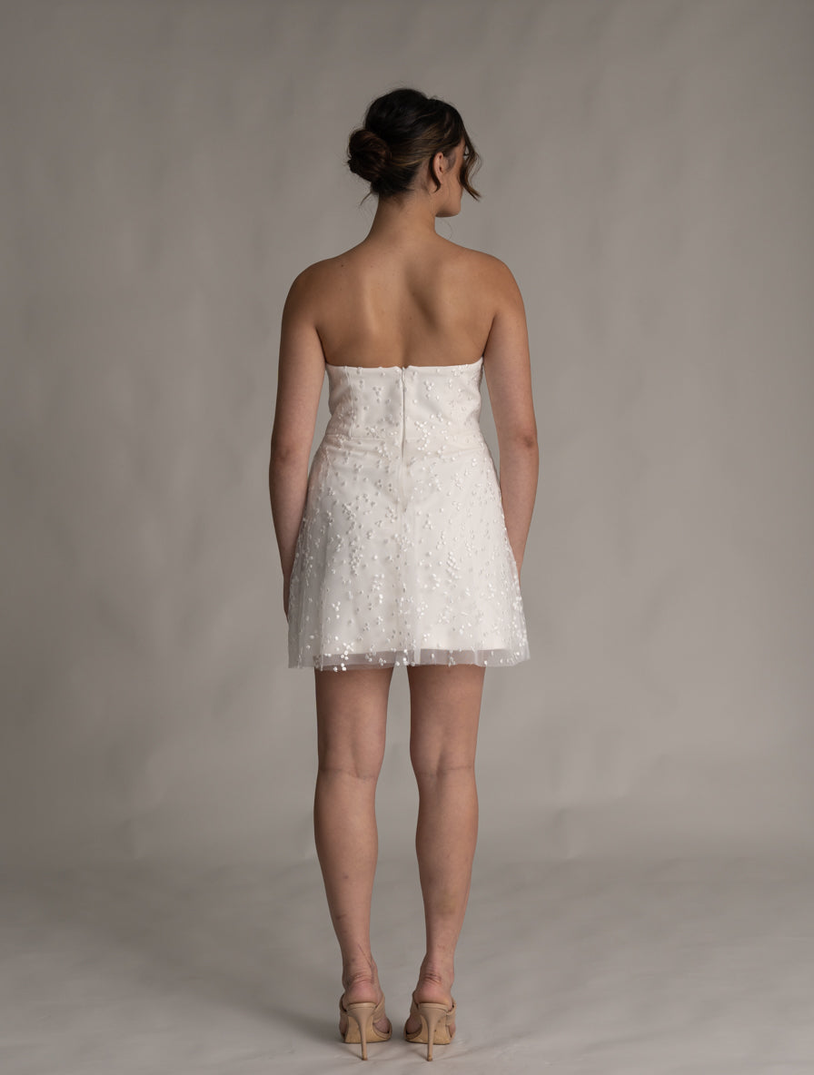 Ilka - Confetti Mini Bridal Dress - Sample