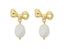Alice Gold Bow Pearl Earring